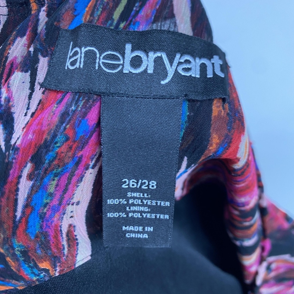 Lane Bryant Skirt Womens 26/28 Multicolor Pleated Mini Ombre Abstract Print - Picture 8 of 11